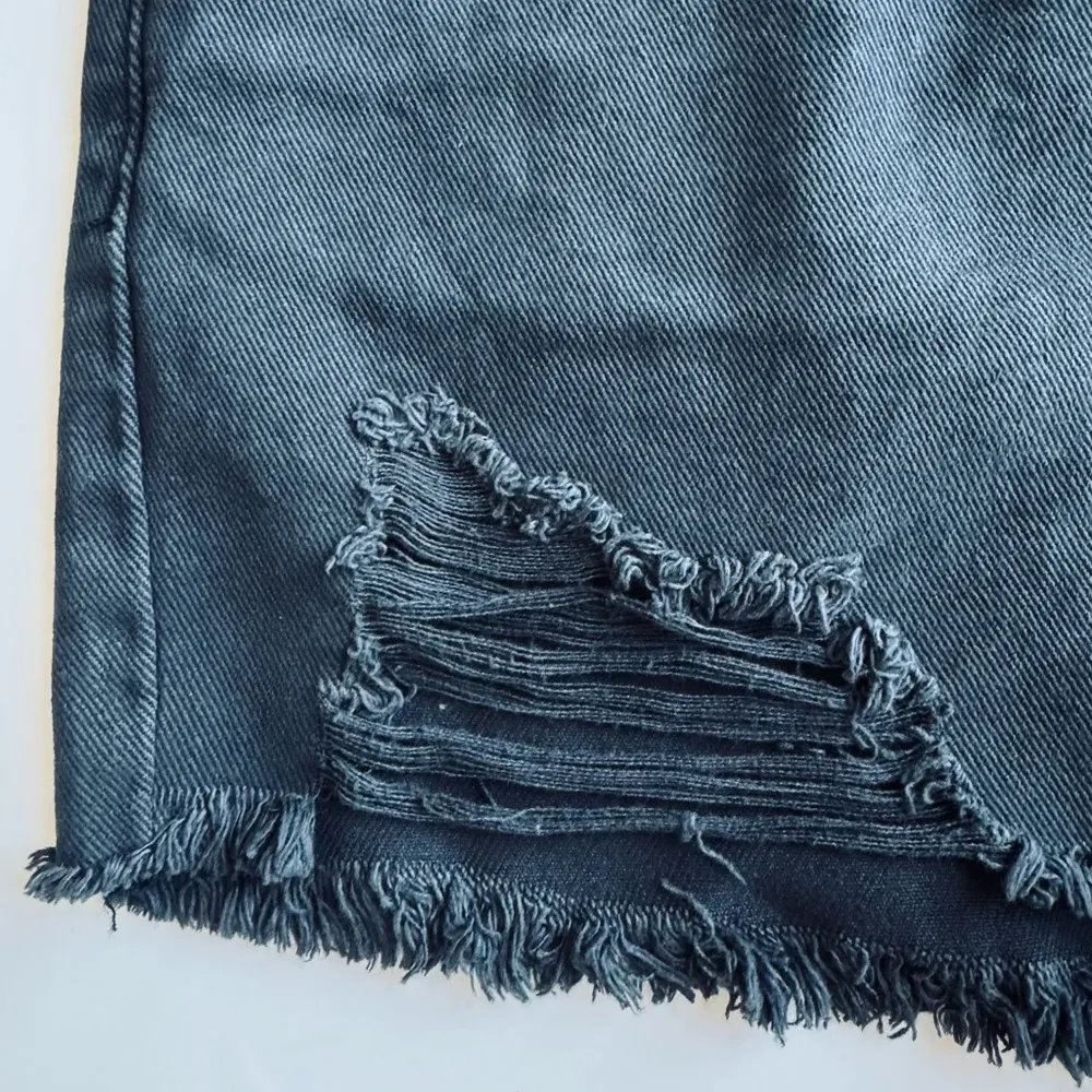 PacSun High Waist Festival Distressed Jean Shorts Faded Black Size 27 NWT - Image 13