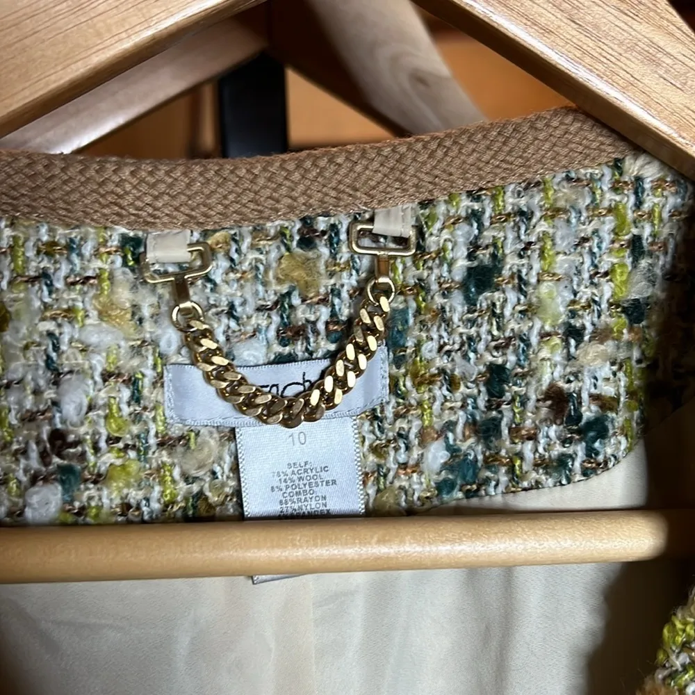 CACHÈ Boucle Tweed Preppy Blazer Jacket Size 10 - Image 5