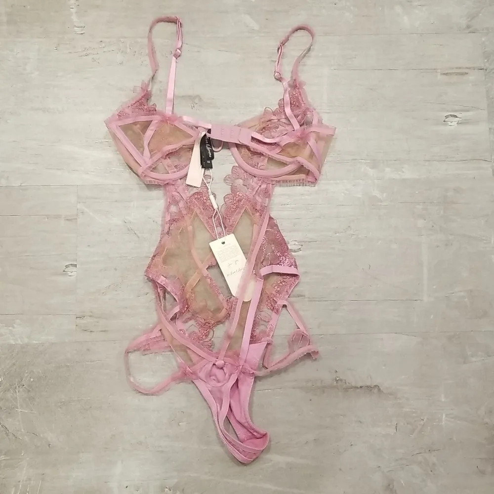 💕FOR LOVE AND LEMONS💕 Grace Bodysuit ~ Mauve Lace Medium XS NWT - Image 10