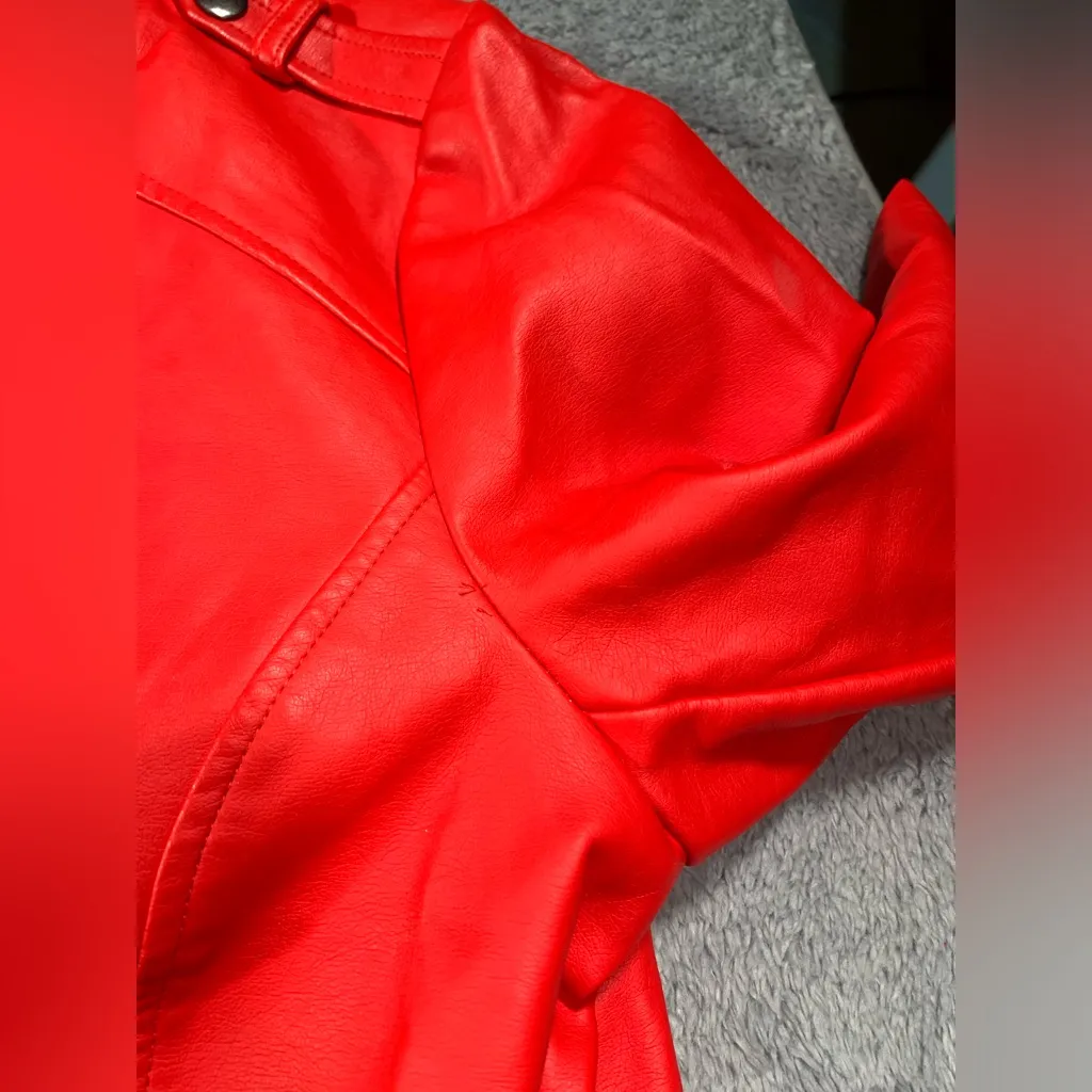 Riverdale south side serpents cherry faux leather Moto jacket large - Image 4