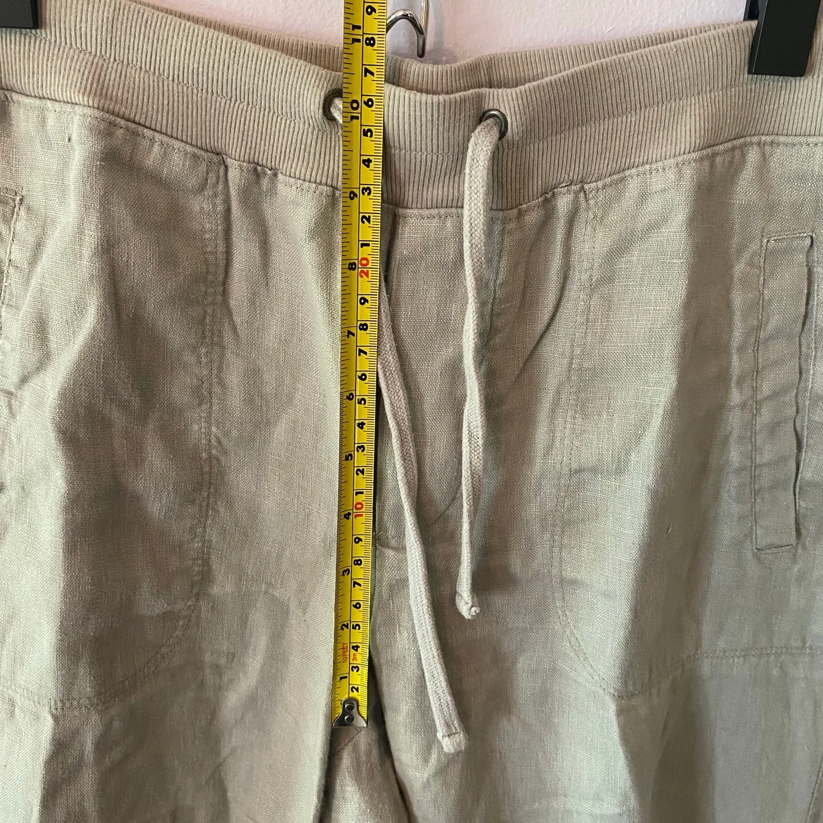 Standard James Perse Gray Tan Lounge Pants 100% Linen Straight Leg size 3/ Large - Image 11