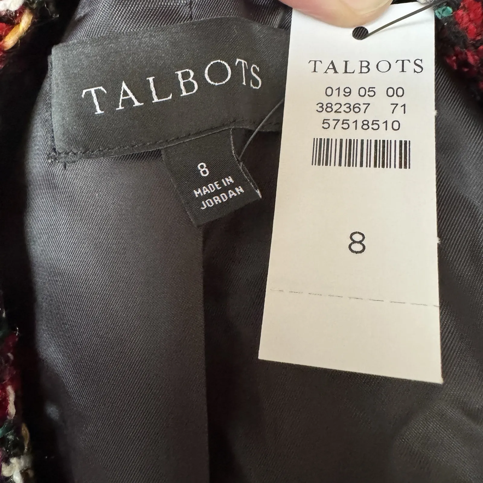 New Talbots Women's Short Boxy Double Breasted Tweed‎ Blazer Jacket Size 8 NWT - Image 5