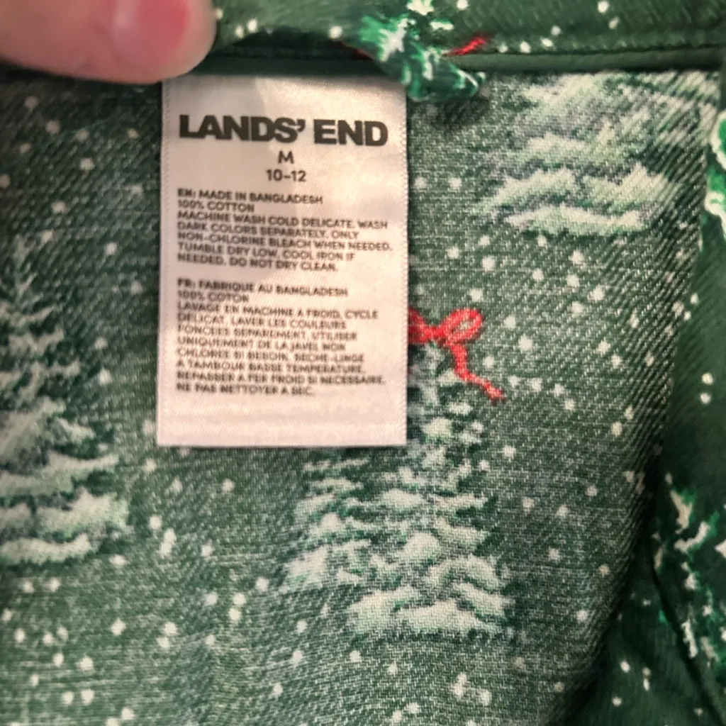 Lands' End Green Holiday Pajama Top - Image 2