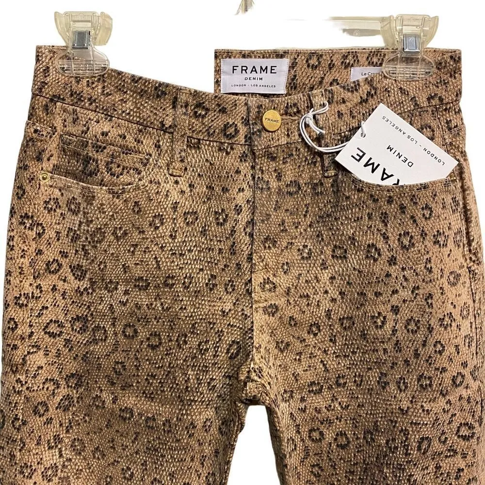 FRAME Le Crop High Waist Boot Snake Print Jeans - Image 5