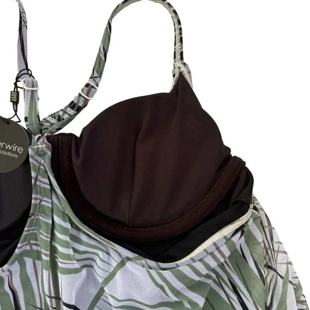 Coco Reef Endless Summer Palm Mesh Layer Underwire Tankini Top Swimsuit Size 32C - Image 6