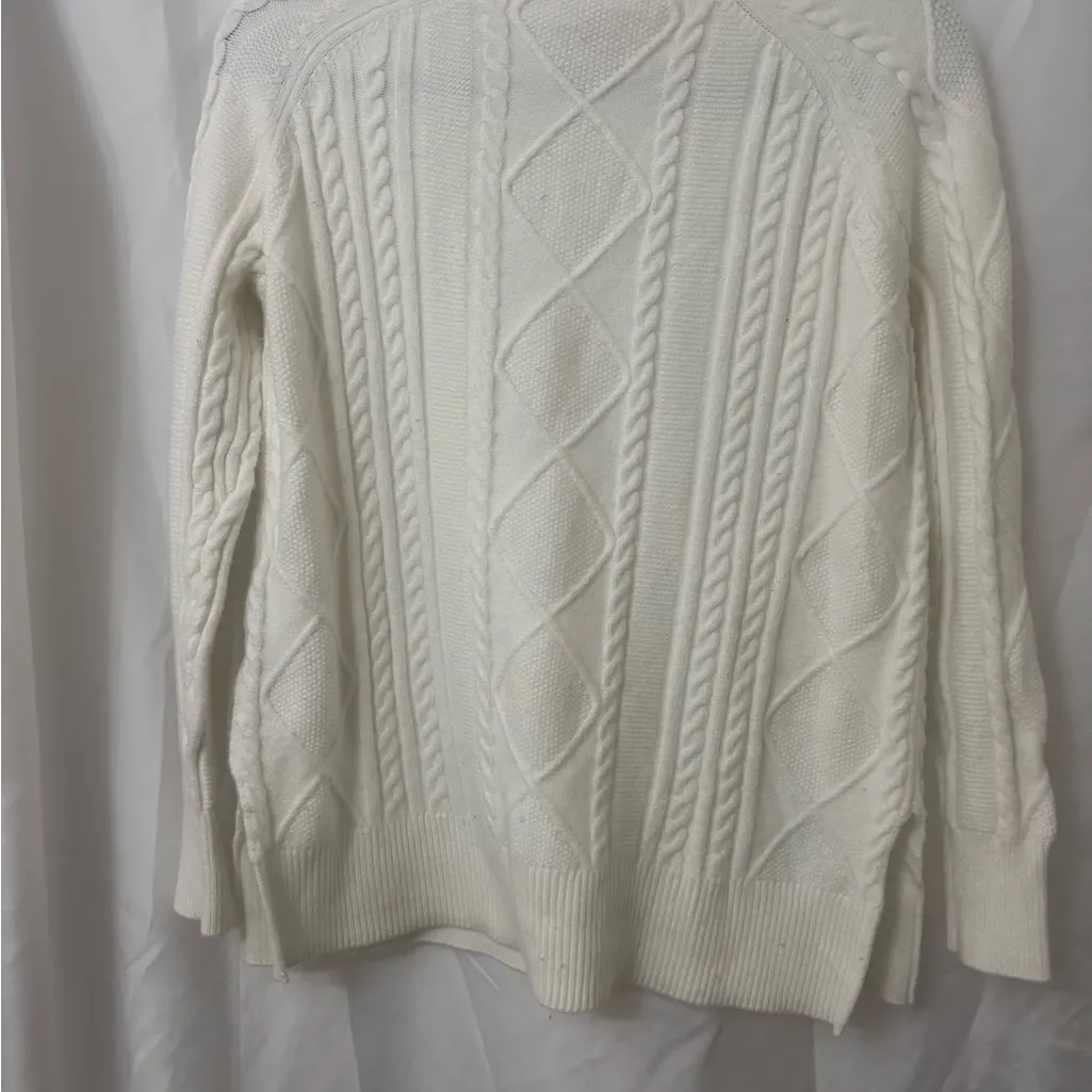 Philosophy White Cowl Neck Cable Knit Sweater - Image 5