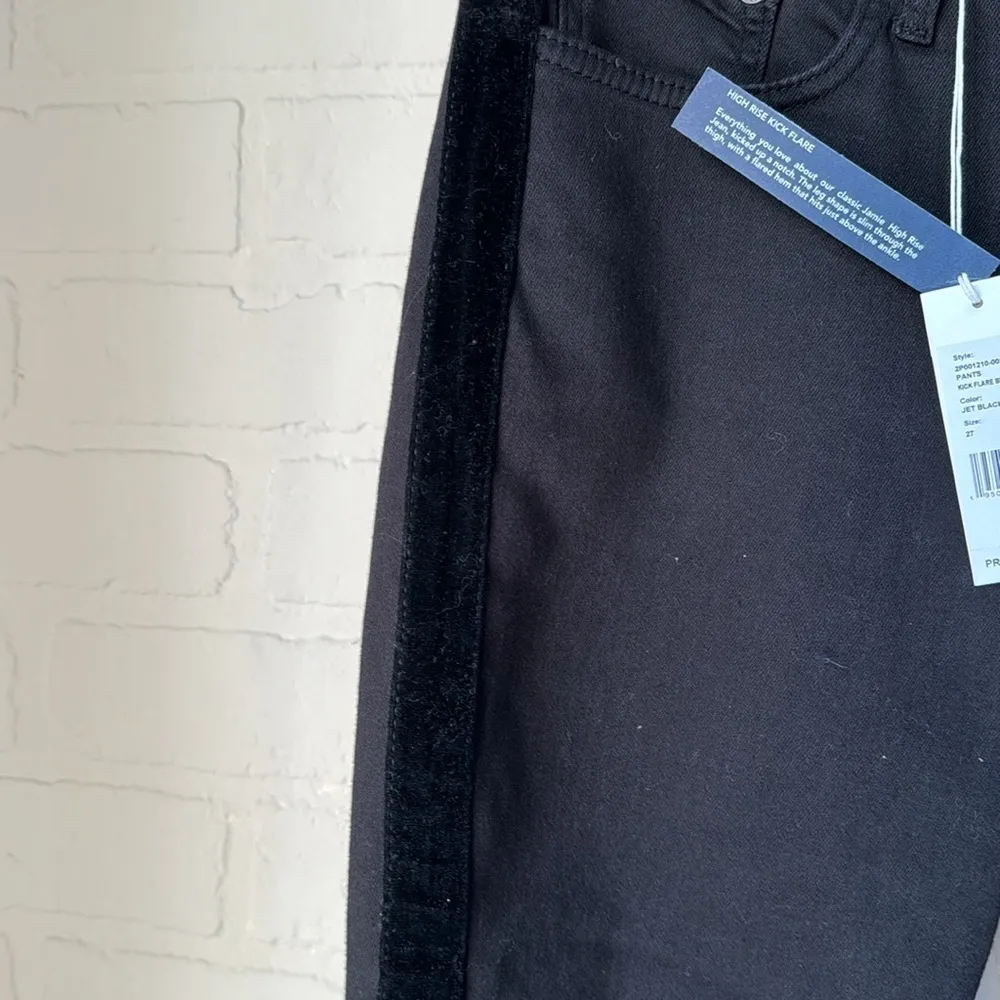 Vineyard Vines jeans Black High-Rise Kick Flare size 27‎ tux velvet striped - Image 4