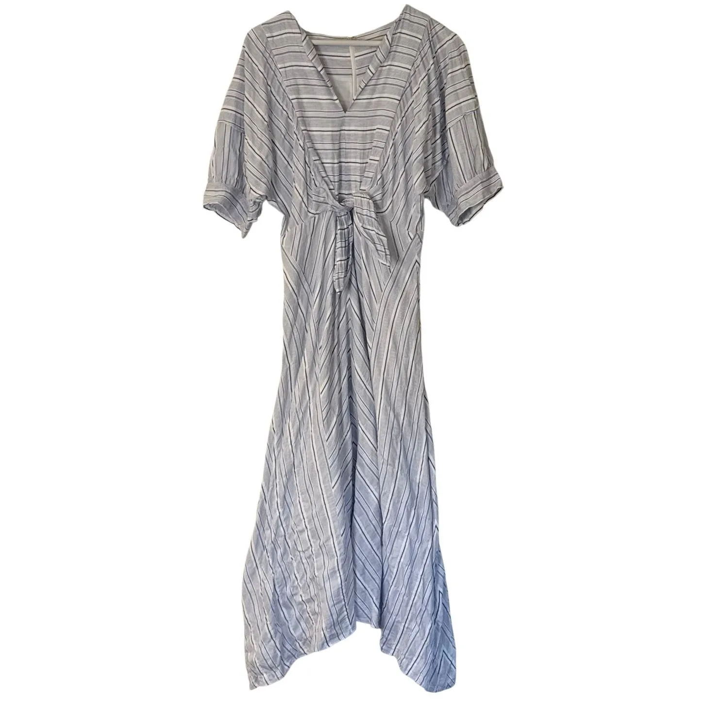 Rebecca Taylor blue striped directional stripe midi dress size 4 - Image 3