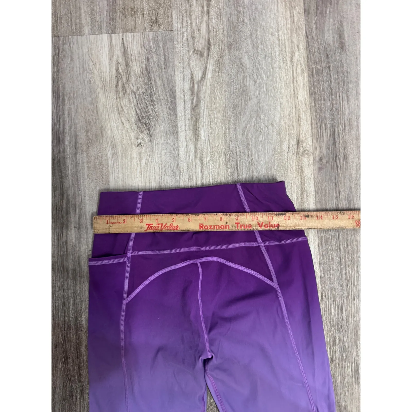 Sweaty Betty Super Soft Ombre Purple Pink Peach 7/8 Length Leggings US 6 - Image 7