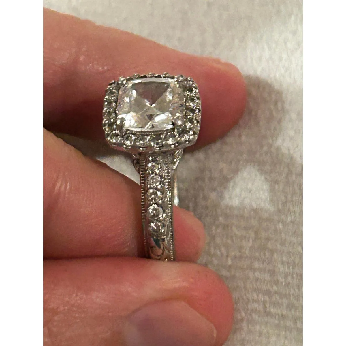 Ring band 925 sterling silver unique rare size 9 6.25g missing stone scrap - Image 3