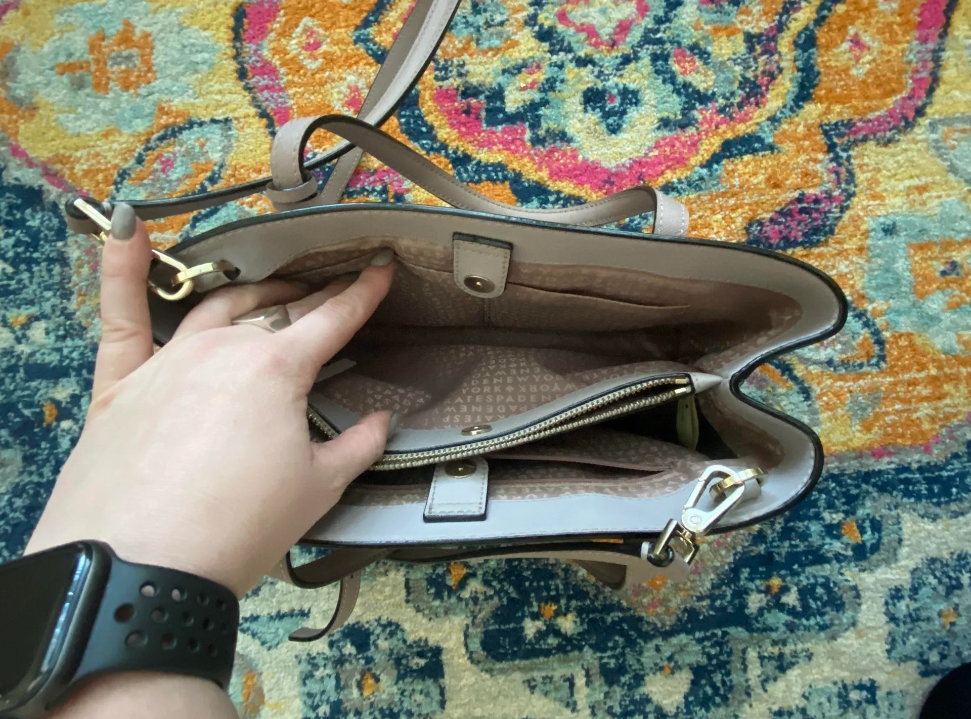 Kate Spade Mauve Two Tone Handbag - Image 4
