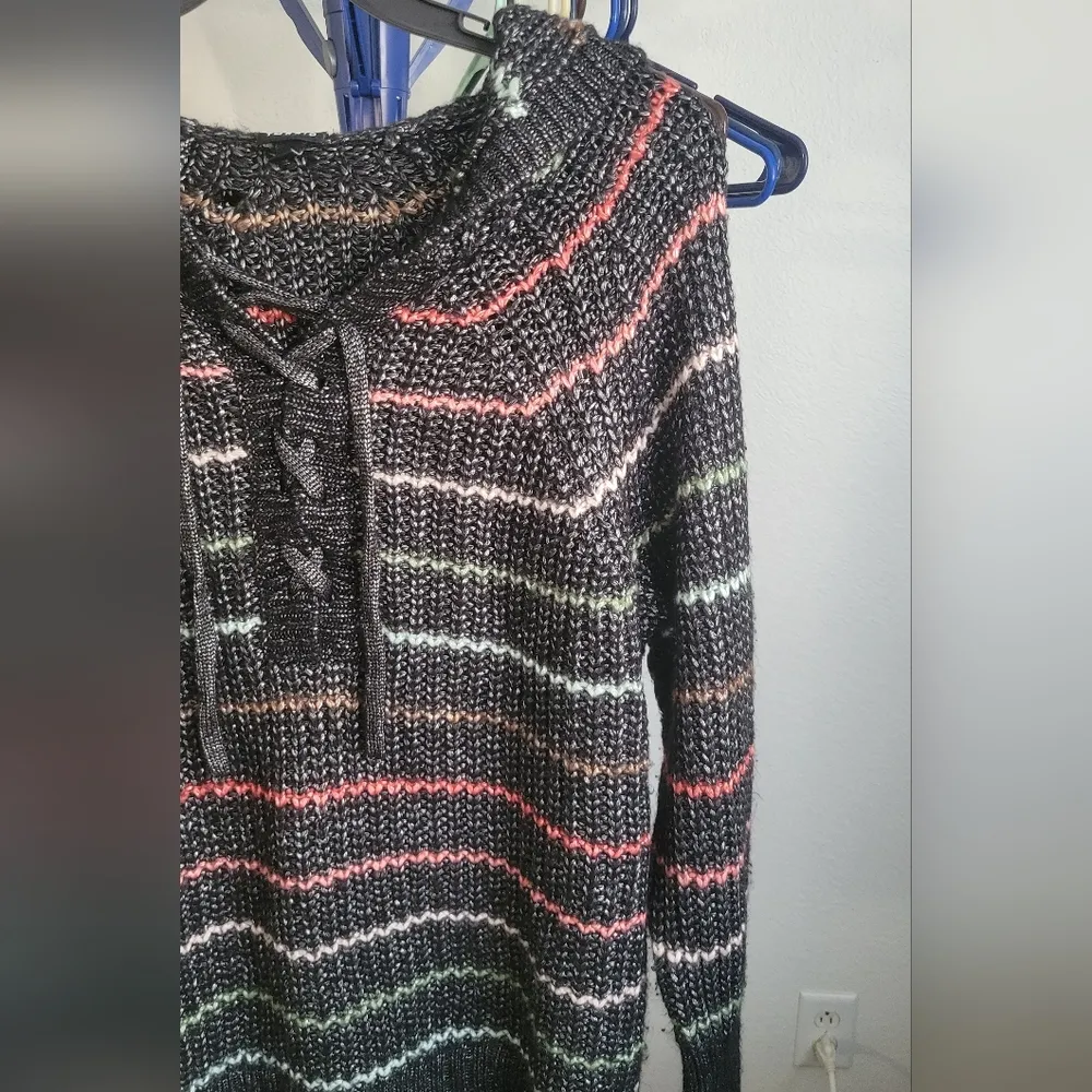 Torrid Multi Stripe Chunky Yarn Hoodie Torrid Size 2 - Image 11