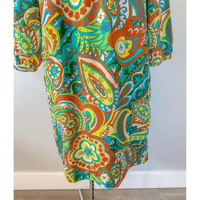 Tibi Silk and Cotton Retro Style Paisley Print Dress - Image 5