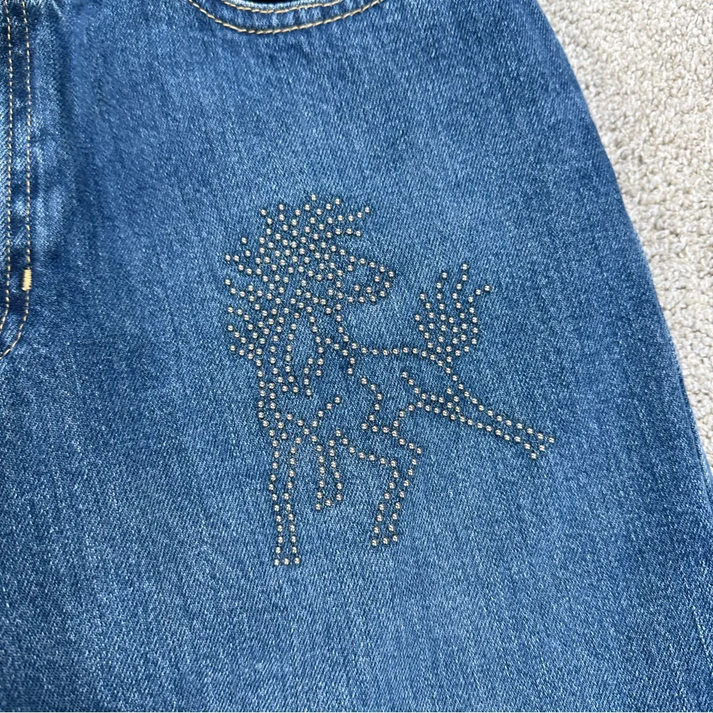 Old Navy Women’s Vintage Y2K Boot Cut Jeans Mid Rise Pony Bedazzled Size 10 - Image 6