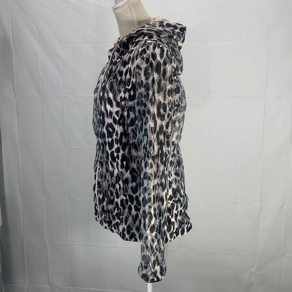 Lorna Jane Leopard Cheetah Print Black And Pink Windbreaker Athletic Jac… - Image 5