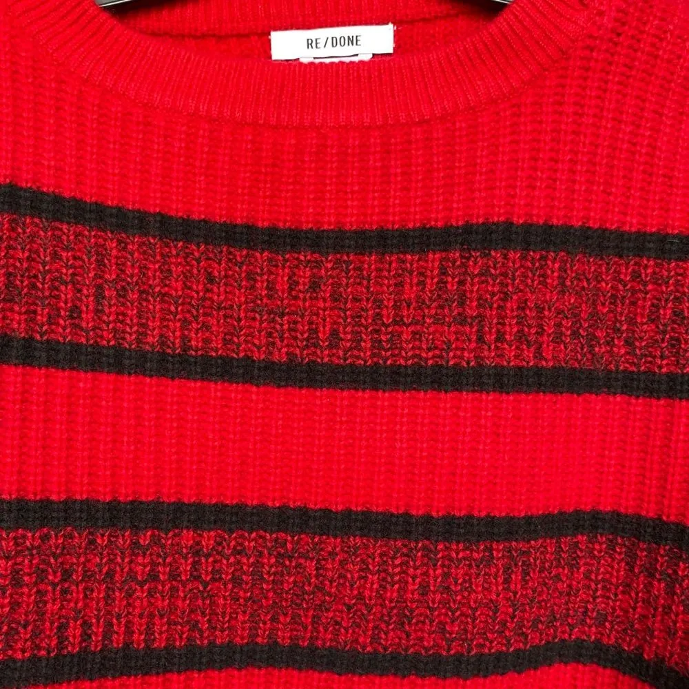 $395 NWT RE/DONE RED CROP BOATNECK PULLOVER SZ SMALL - Image 4