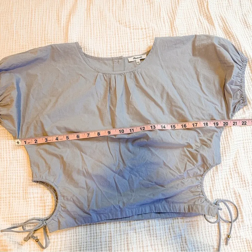 Madewell Poplin Puff Sleeve Cutout Top - Image 7