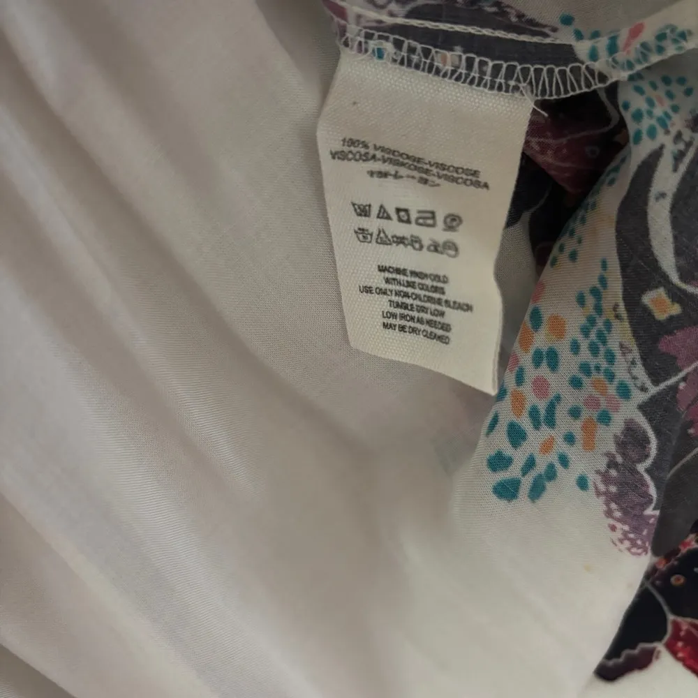 Free People Tuscan Dreams Tunic Size Small Flowy Floral Boho Bohemian Blouse EUC - Image 7