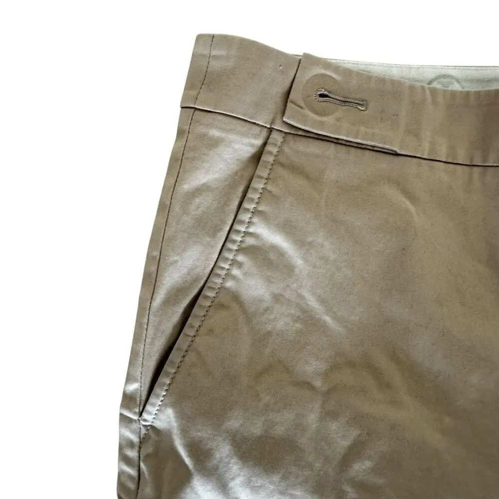 Tory Burch khaki beige pants straight leg mid rise casual work SZ 6 #2419 - Image 4