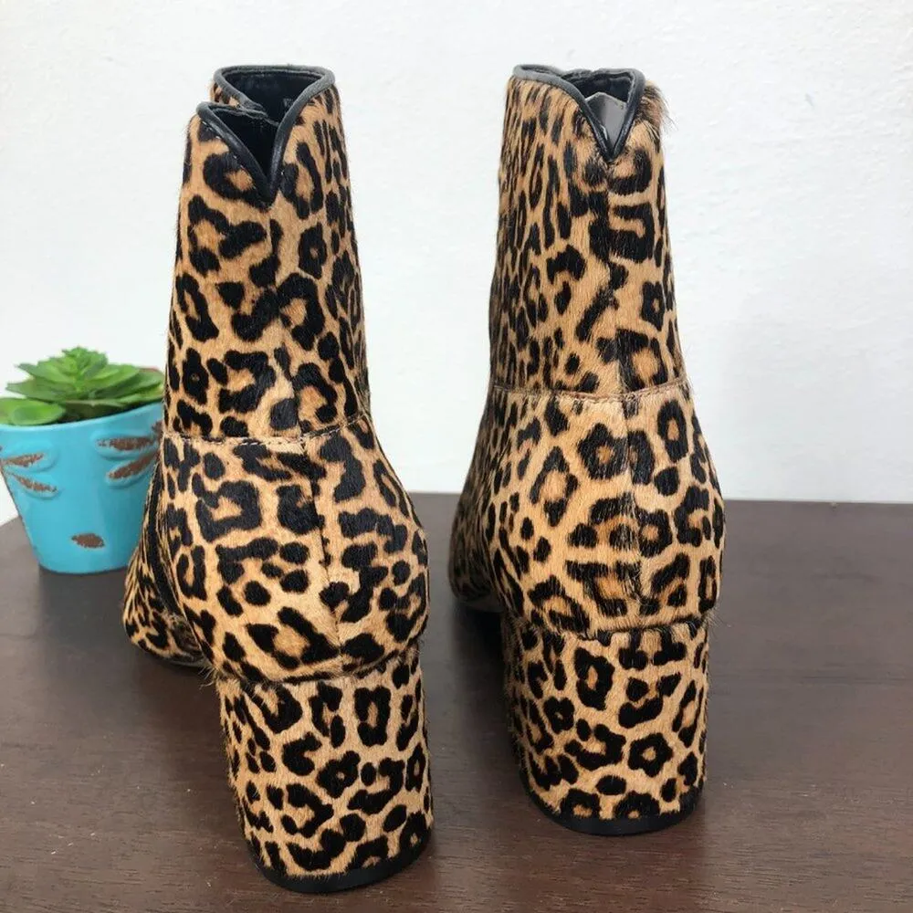 NEW Cole Haan Arden Grand Leopard Print Calf Hair Block Heel Booties Women's 6.5 - Image 4