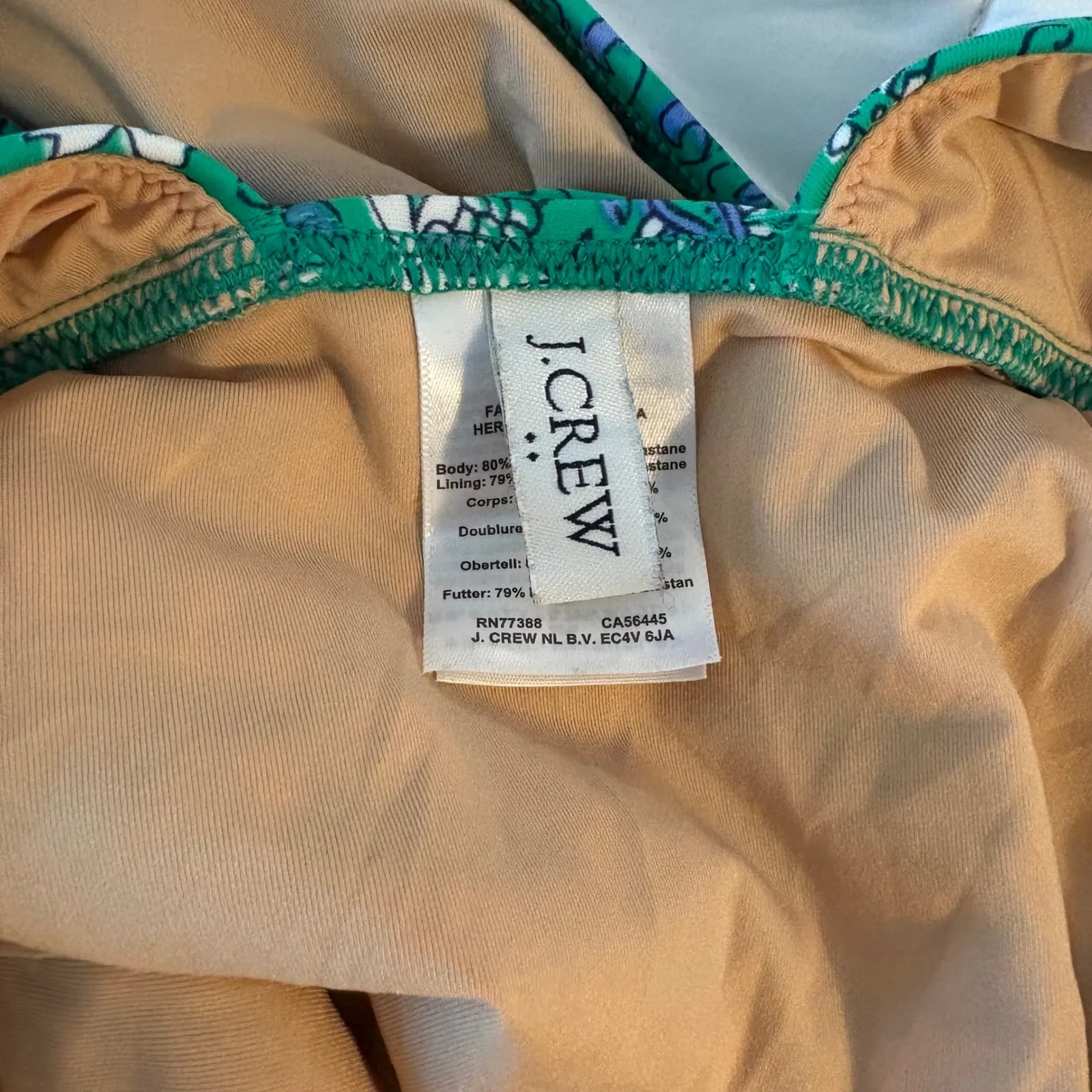 J. Crew Green‎ Floral Plunge One Piece Swimsuit  XS. EUC - Image 7