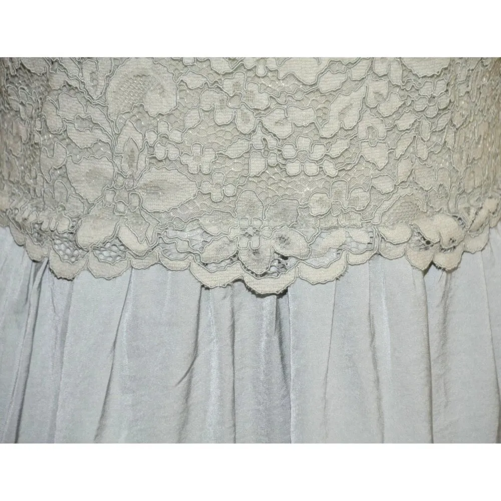 Express Seafoam Green Lace Smocked Babydoll Dress Y2K Size L Boho Feminine Cute - Image 4