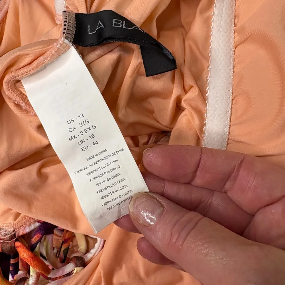 La Blanca Peach and Floral Swimsuit Size 12 New Without Tags - Image 4