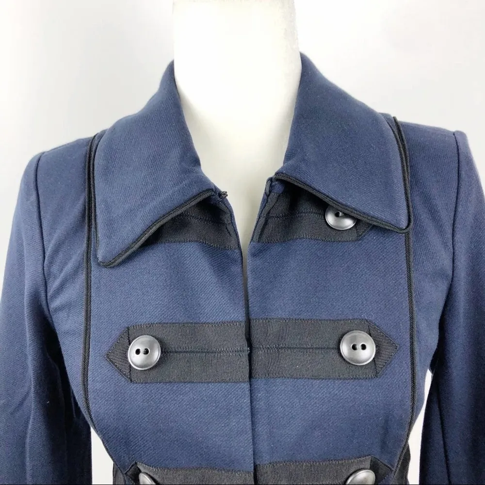 Cabi Navy Blue In the Band Jacket #3375 Stretch Classic Blazer Military Size XS - Image 3