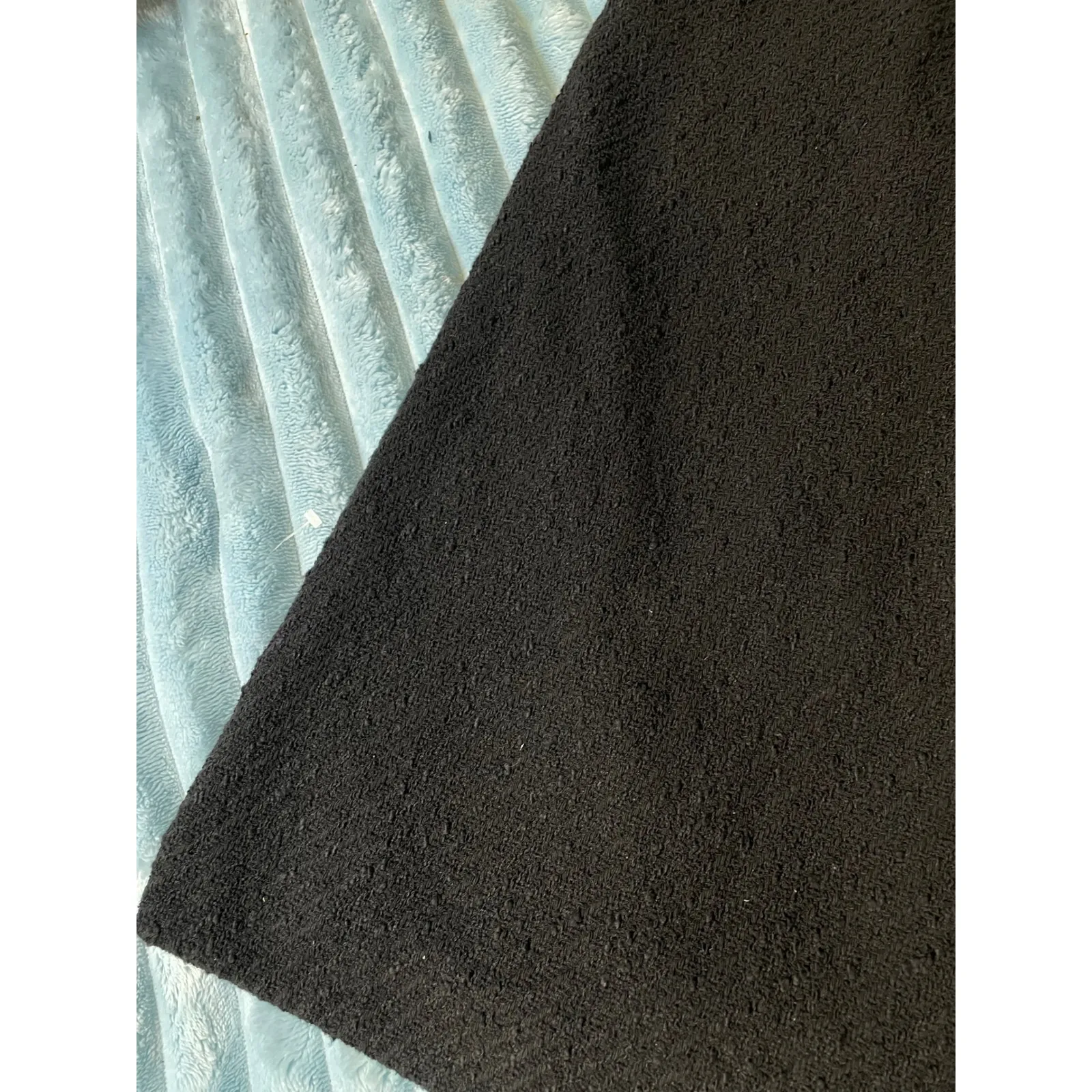 Other Stories Black Textured Short Sleeve Dress Embellished Collar - Image 3