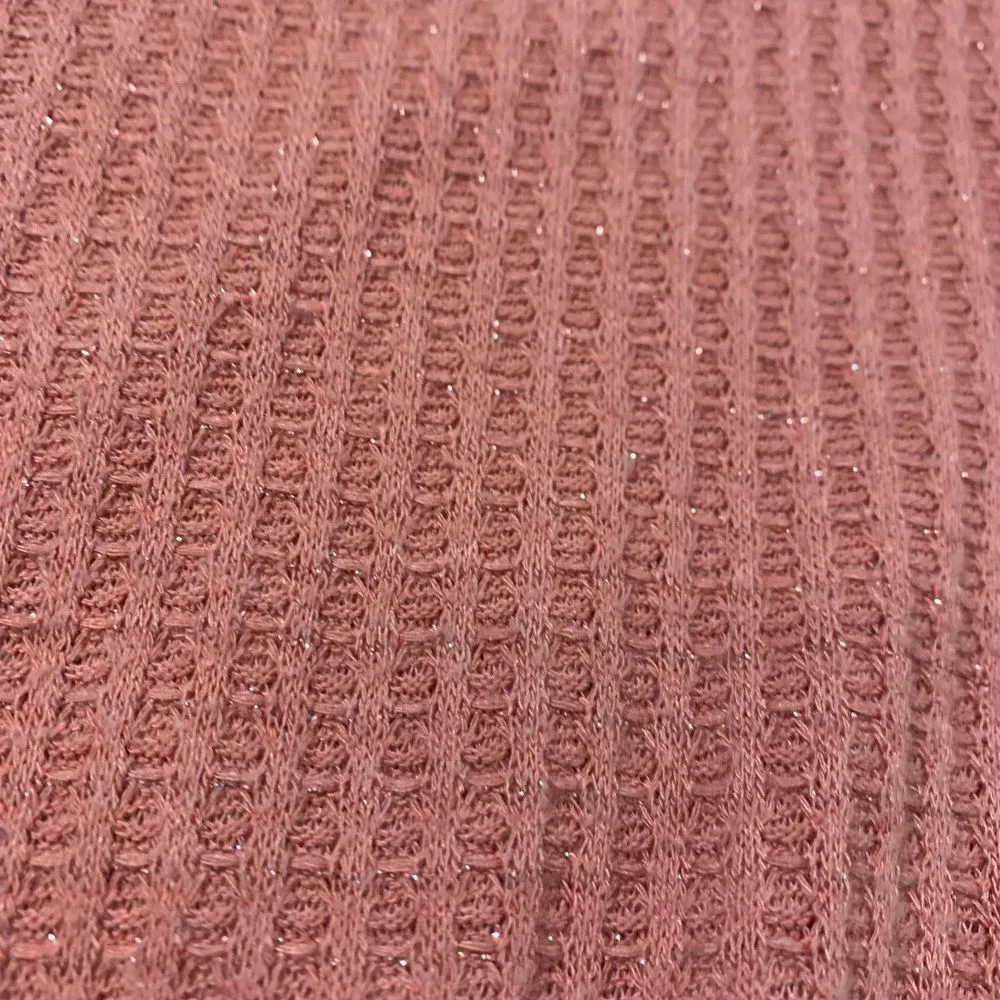 Lauren Conrad LC | Pink Textured Knit Sparkle Tie Front Long Sleeve Size Small - Image 7
