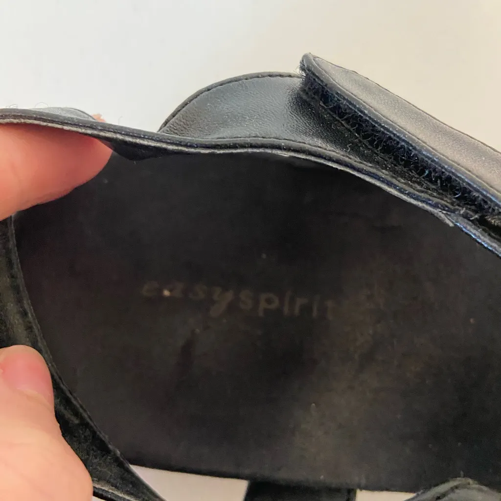 Easy Spirit women’s hopscotchs black floral strap Velcro‎ sandals shoes size 10 - Image 5