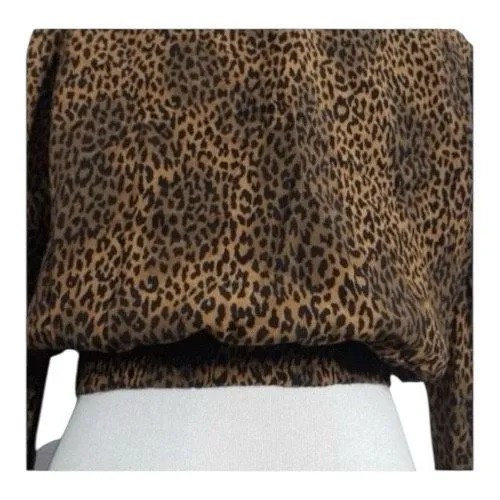 Jones New York Women Orange Black Leopard Jacket Size 6 Double Breasted Cropped - Image 7