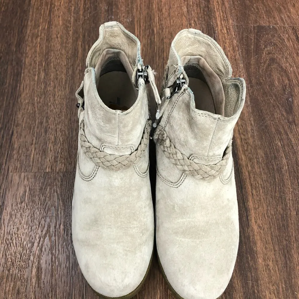 Teva Delavina Taupe Suede Leather Ankle Short Boot Sz 6.5 Braided Details NEW - Image 9