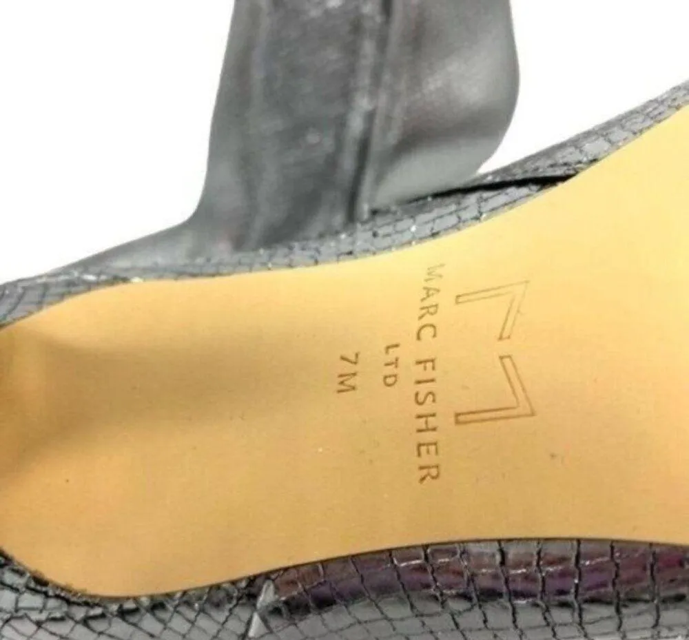 Marc Fisher Kendry Metallic Leather Stiletto Boots Size 7 - Image 9