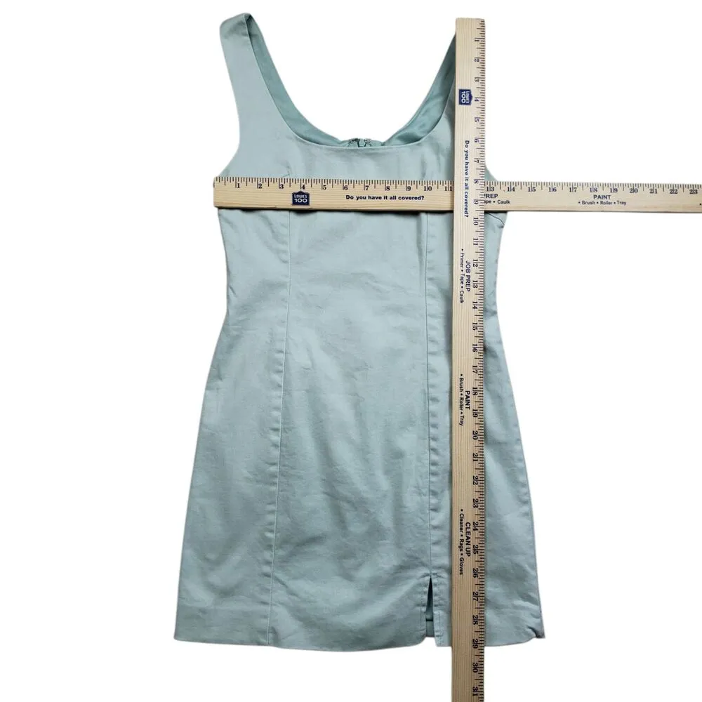MABLE Anthropologie Slit Mini Dress Small Mint Green Sleevelees - Image 4