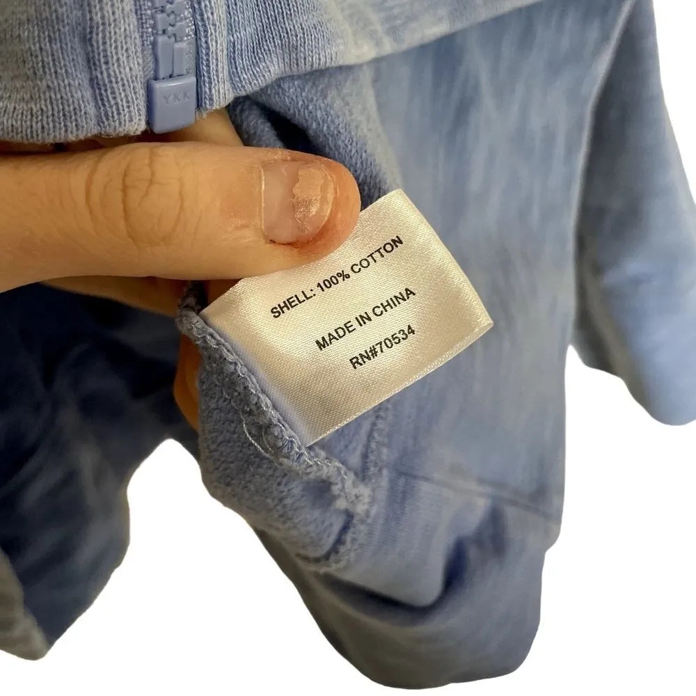 Orvis blue hooded sweatshirt hoodie full zip pockets cotton drawstring top - Image 5