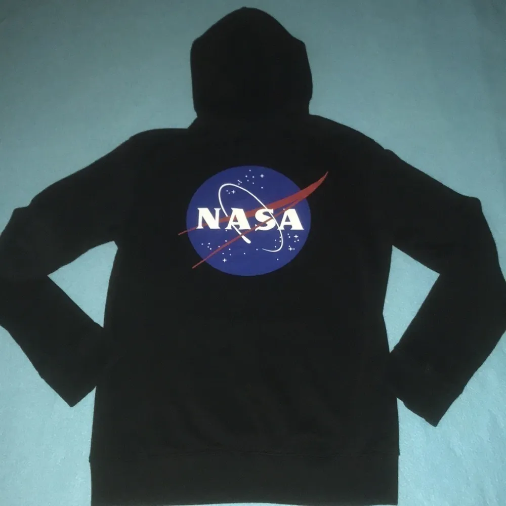 H&M + LOGG NASA hoodie black pouch pocket size S - Image 2