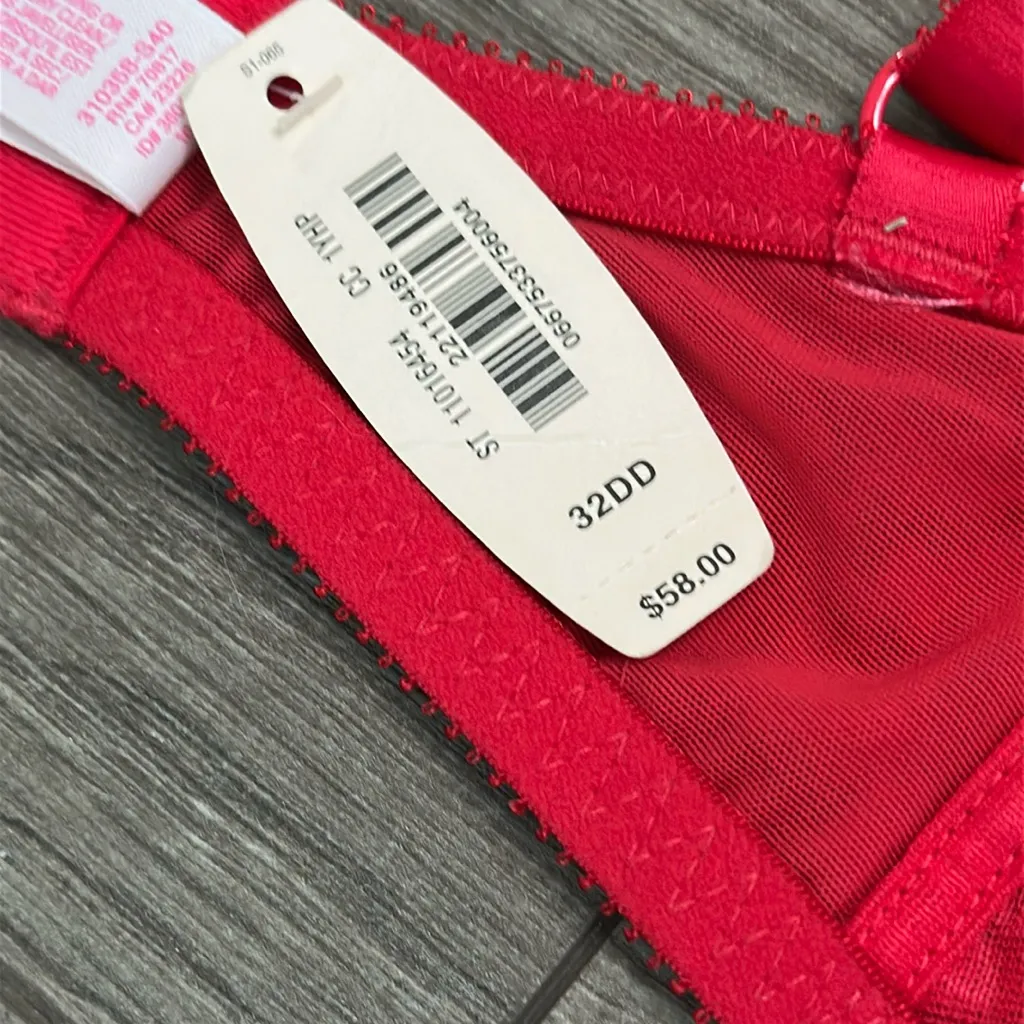 Victoria’s Secret Dream Angels 2016 Red Lace Unlined Demi Bra Size 32DD‎ - Image 8