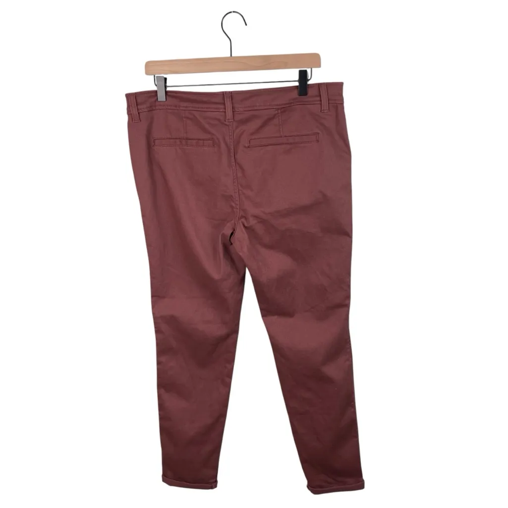 NEW Market & Spruce Rosabel Skinny Cuffed Pants Brown Cotton Size 14 Stitch Fix - Image 4