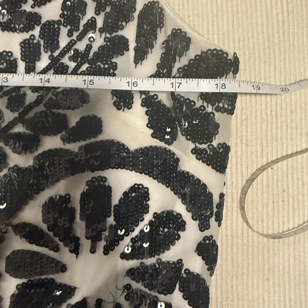 Aiden Black and White Sheath Midi Dress Scoop Neck Sleeveless Size 10 - Image 4