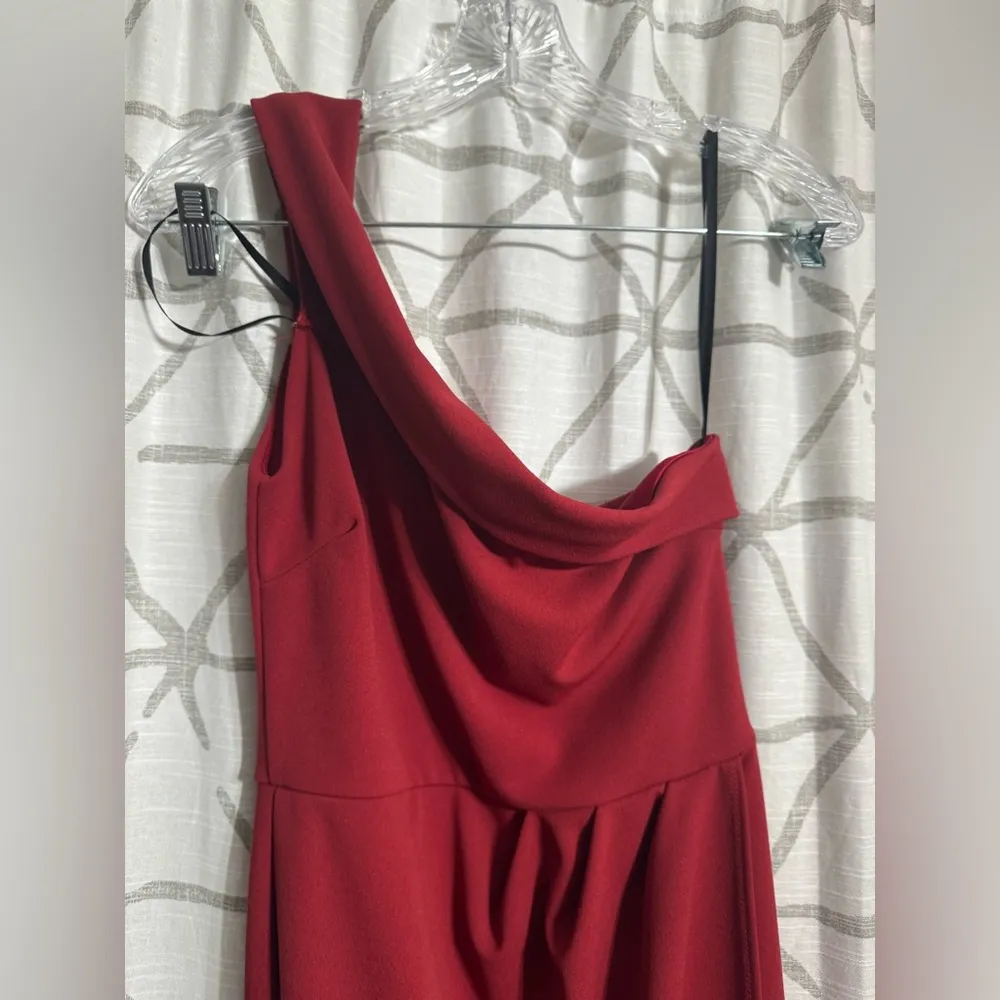 Windsor Red One Shoulder Sleeveless Gown - Image 3