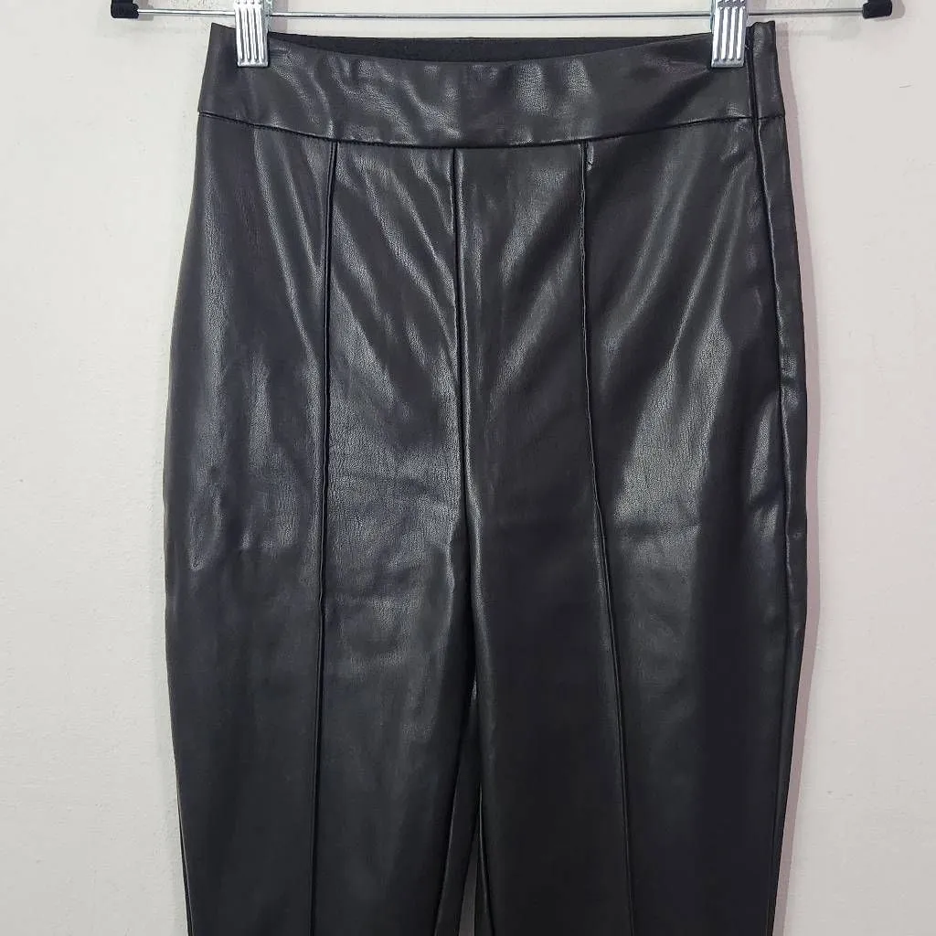 Asos Black Faux Leather Skinny Pants Size 2 Tall Black Leather Pants - Image 3