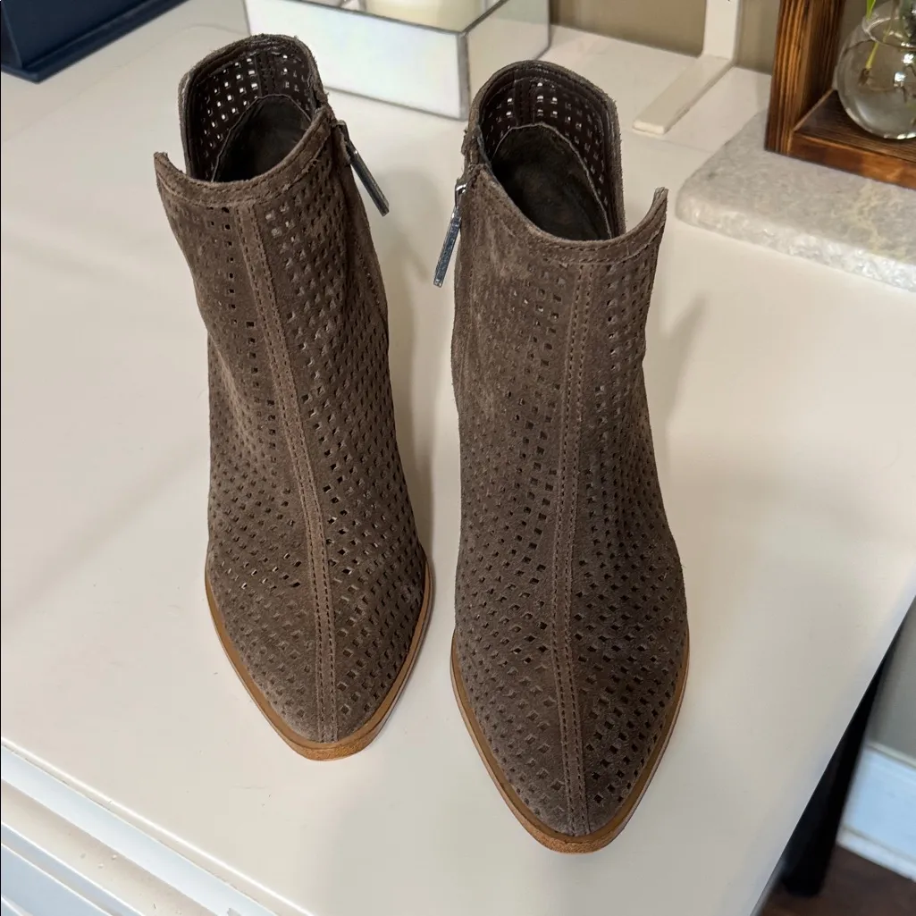 1. State Dark Brown Perforated Ankle Booties - Image 3
