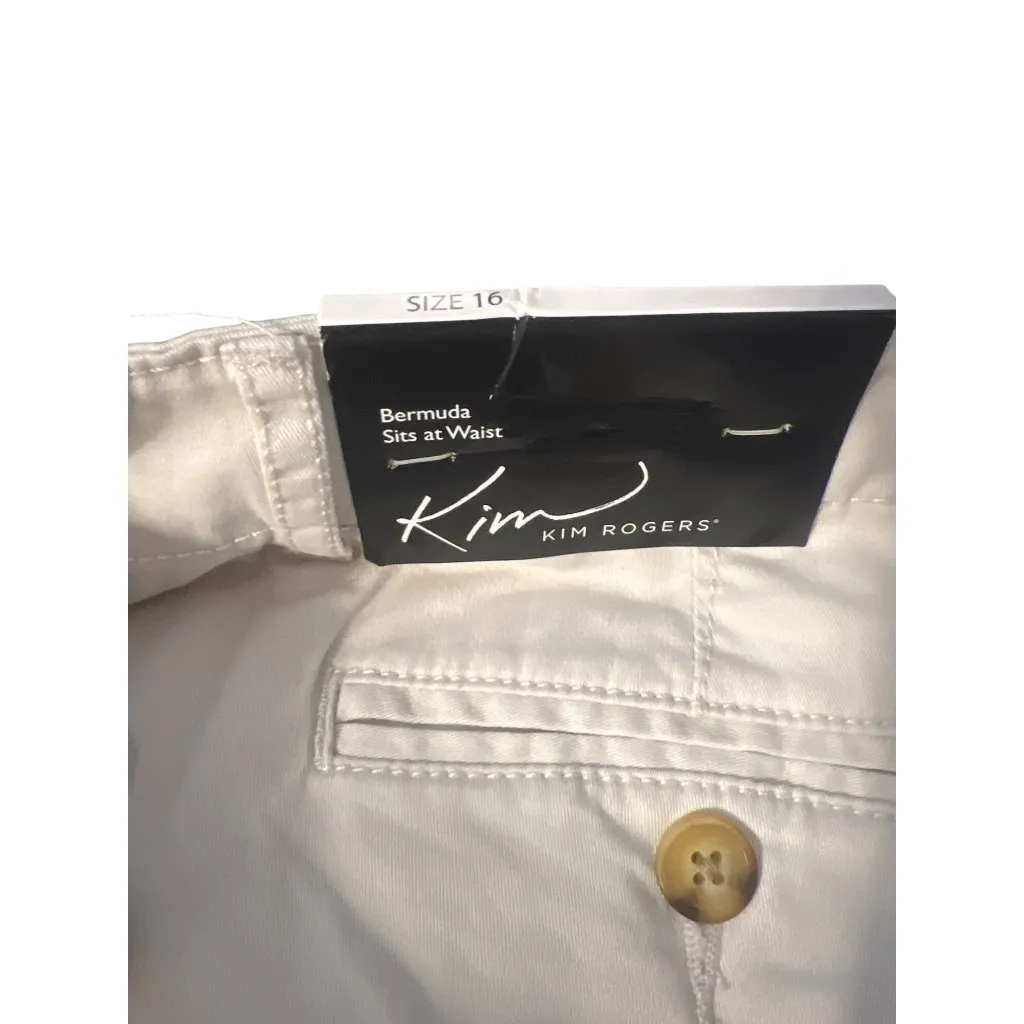 Kim Rogers Bermuda Shorts Khaki Sits at Waist Size 16 Vacation Cruise Wear NWT - Image 4