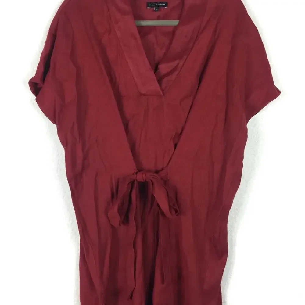 Universal Standard Priscilla Red Tie Back Short Sleeve Relaxed Mini Dress 10/12 - Image 10