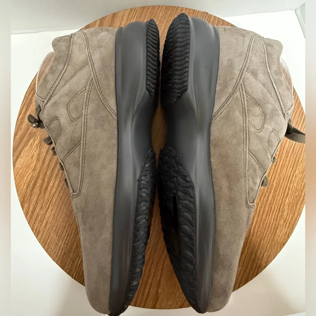 Hogan Women’s Light Solid Grey Low Top Interactive LaceUp Trainer Sneakers Gray Size 9 - Image 5