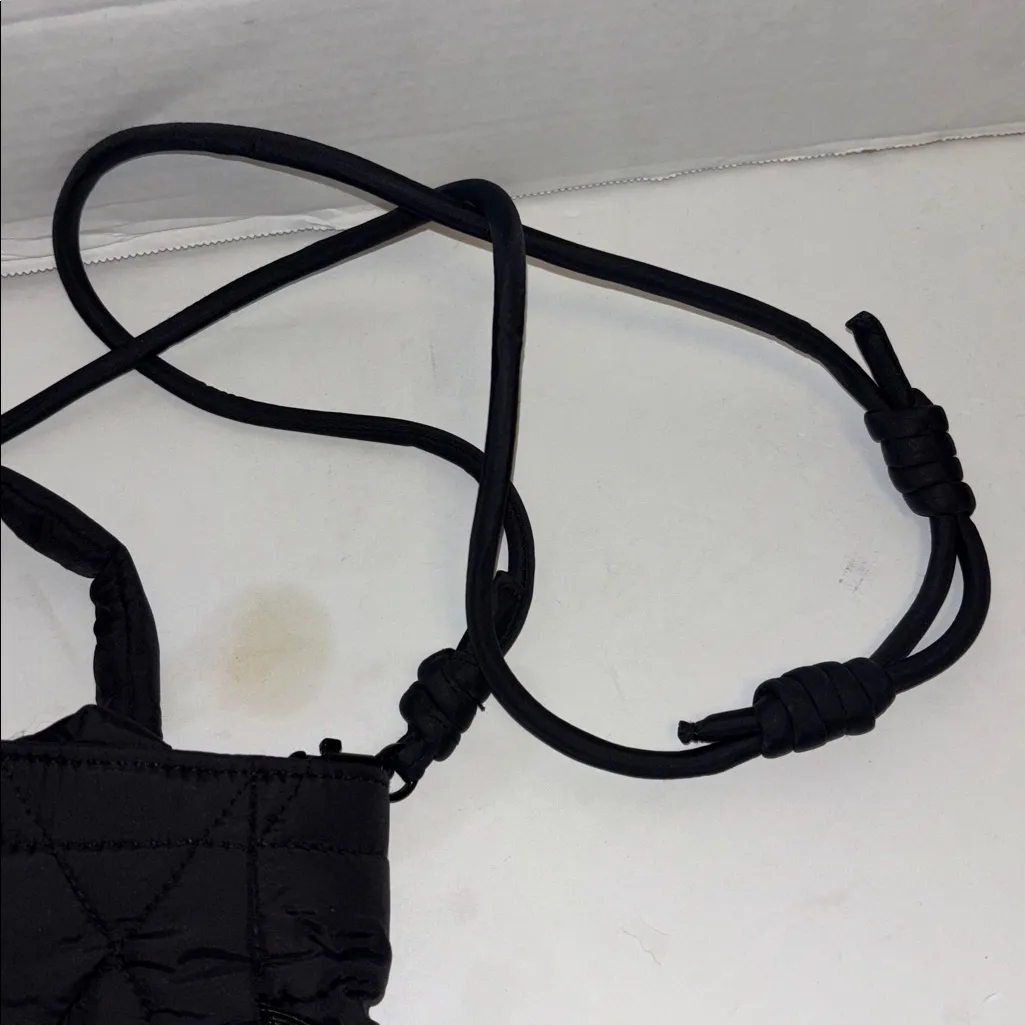 VERA BRADLEY SMALL BLACK NYLON TOTE WITH HANDLE AND CROSSBODY STRAP ZIP CLOSURE - Image 10