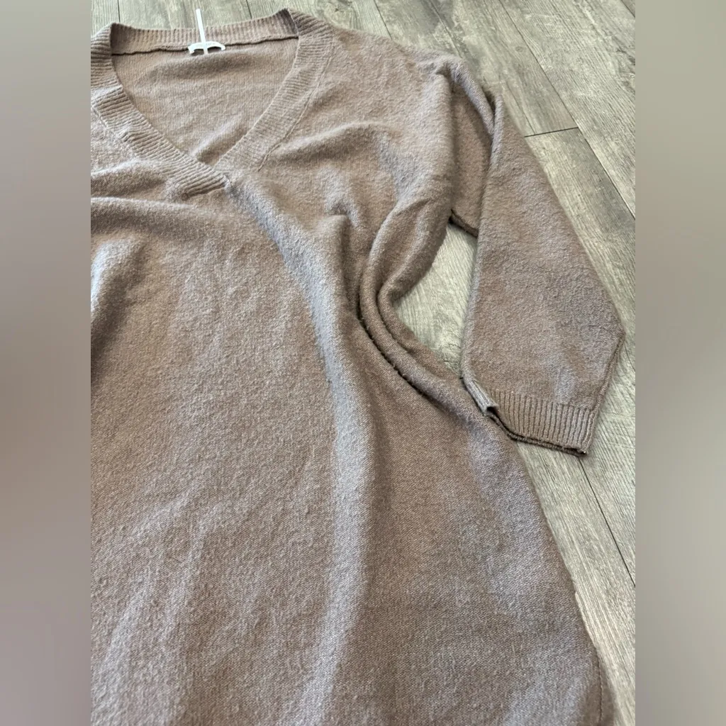 Chic Beige Long Sleeve Sweater Dress Tan Size 1X - Image 8