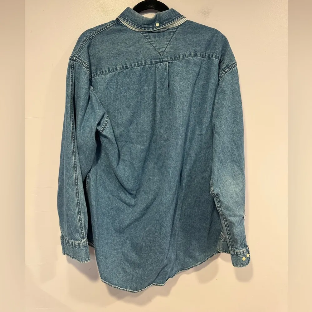 Tommy Hilfiger blue denim heavyweight button down - Image 3