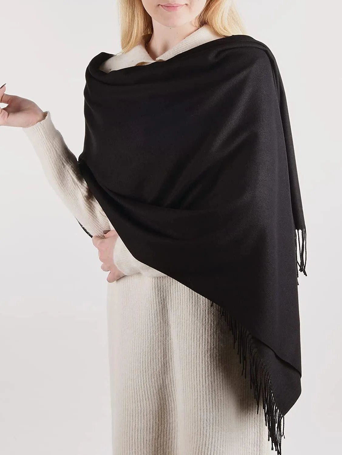 Womens Winter Scarf Cashmere Feel Pashmina Shawl Wraps Soft Warm Blanket Scarves for Women - Image 3